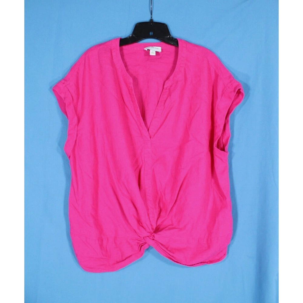MARC NEW YORK JEANS Midweight LINEN BLEND Sleeveless TWISTED HEM Blouse/Top 1X